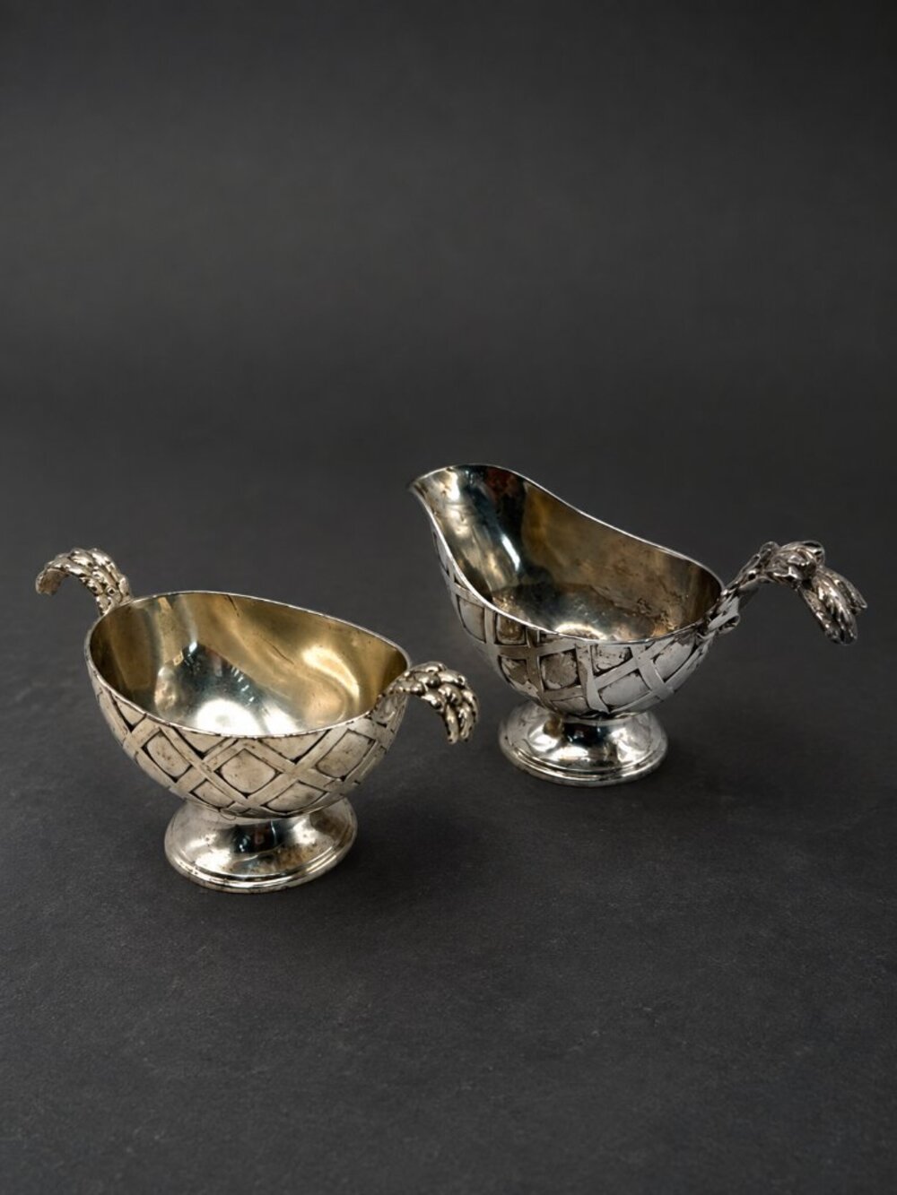 Vintage Dell Inc Menlo Park Silver Plate Creamer & Sugar Bowl Set